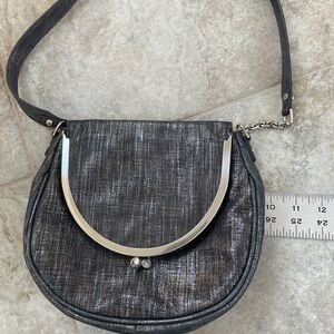 Hobo Amour Gray Metallic Leather Purse